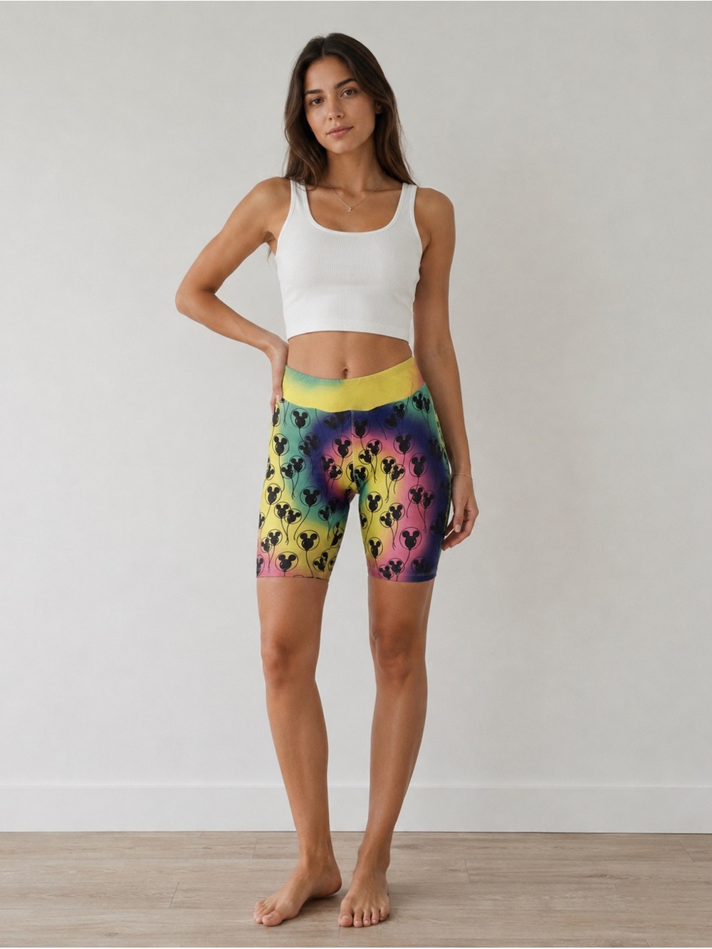 Disney Park bike shorts with Mikey Mouse balloon design size Small
